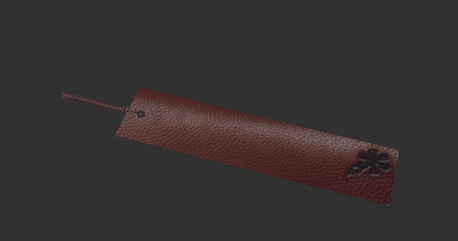 【3D素材】革のしおり【3Dモデル】