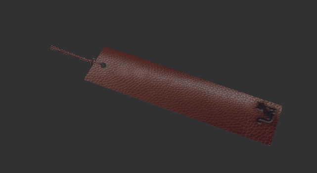 【3D素材】革のしおり【3Dモデル】