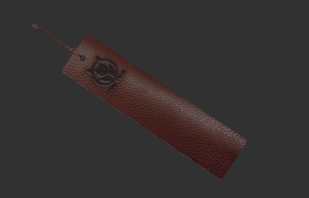 【3D素材】革のしおり【3Dモデル】