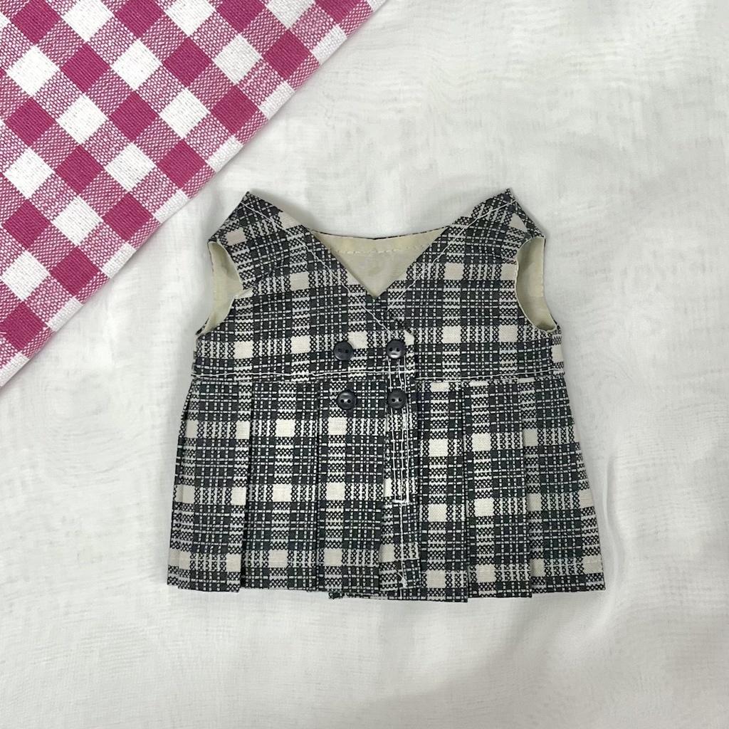 約23cmぬい　チェックプリーツワンピース