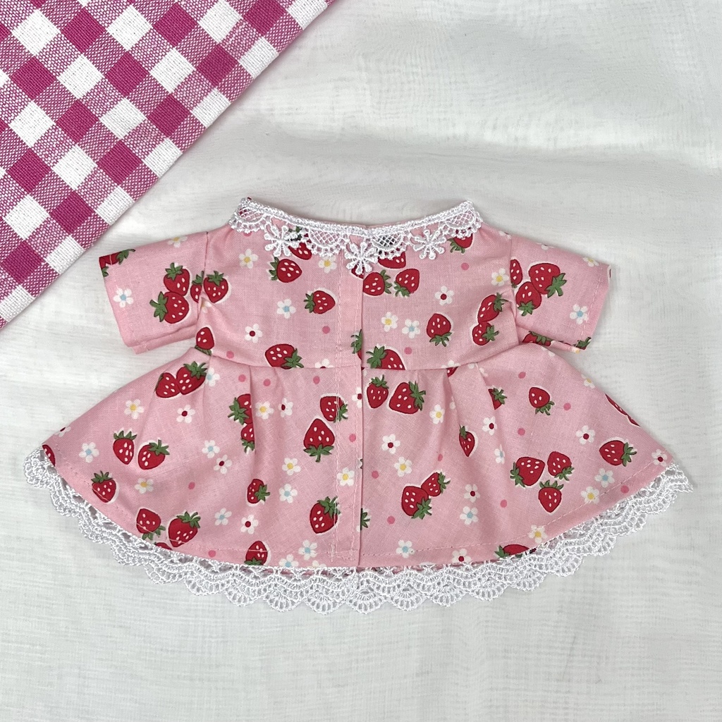 約23cmぬい ポップいちご柄ワンピース
