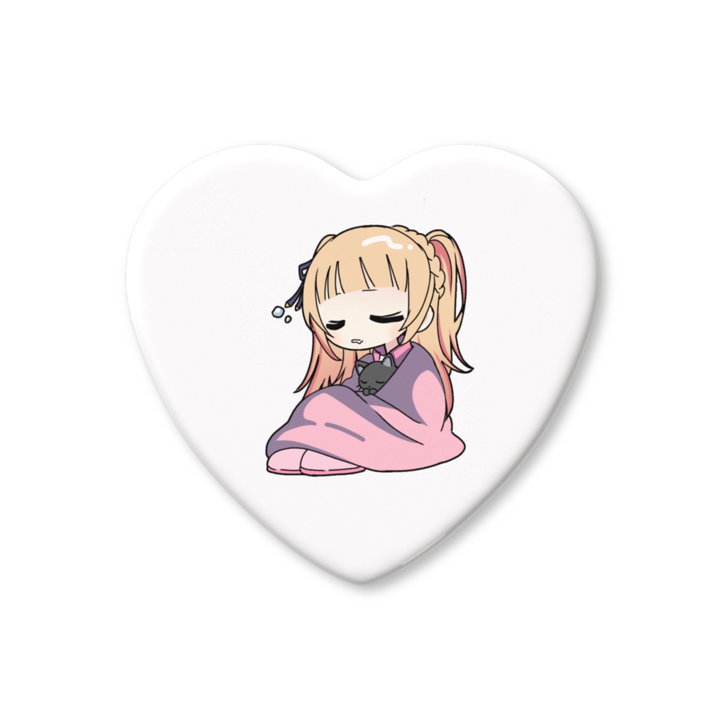 すやすやトワちゃんハート缶バ