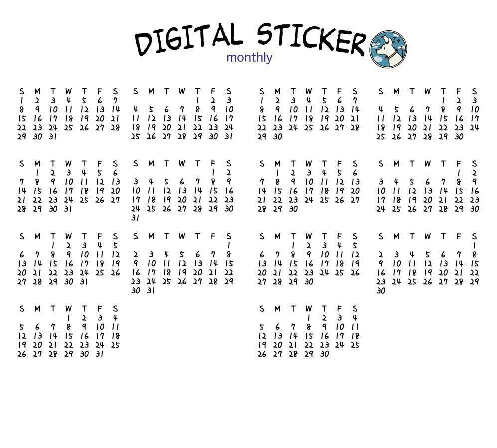 GoodNotes5用ステッカー　カレンダー　gif