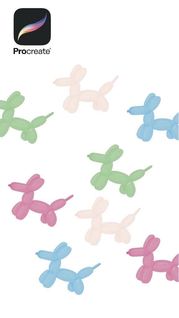 バルーン犬ブラシ(スタンプ)