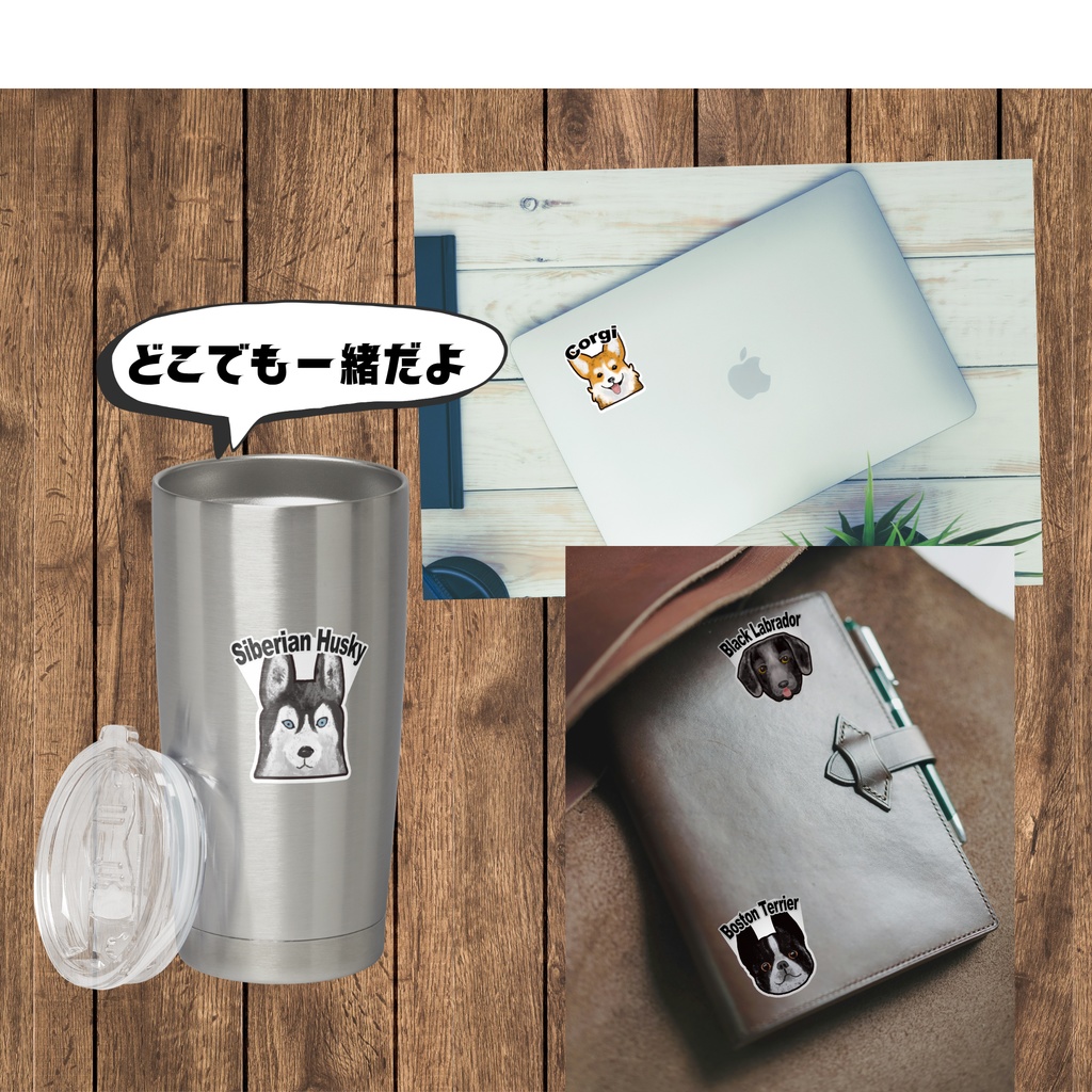 わんこフェイスステッカー(ダルメシアン)