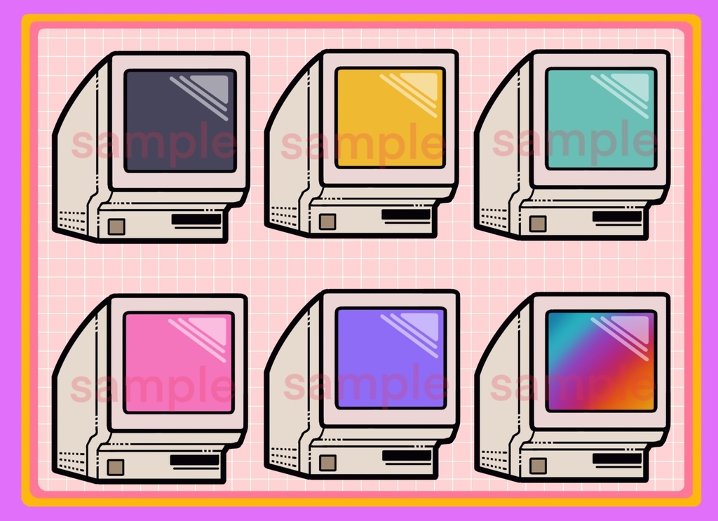 【サブスクバッジ】「昔のPC風」セット Youtube Twitch 両用セット