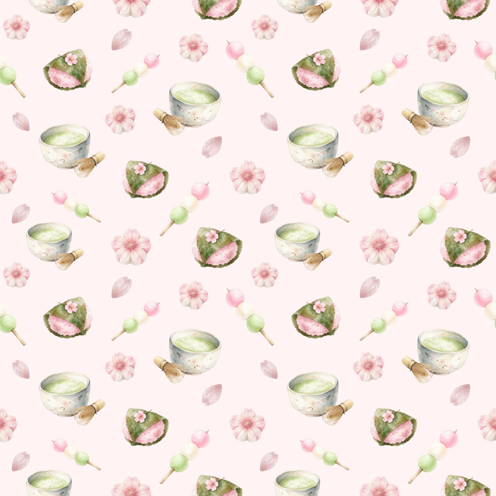 春を彩るデジタルペーパー5種セット(桜、ミモザ、チューリップ、いちごの柄)/シームレス仕様/背景素材・ラッピング・デジタル手帳・壁紙