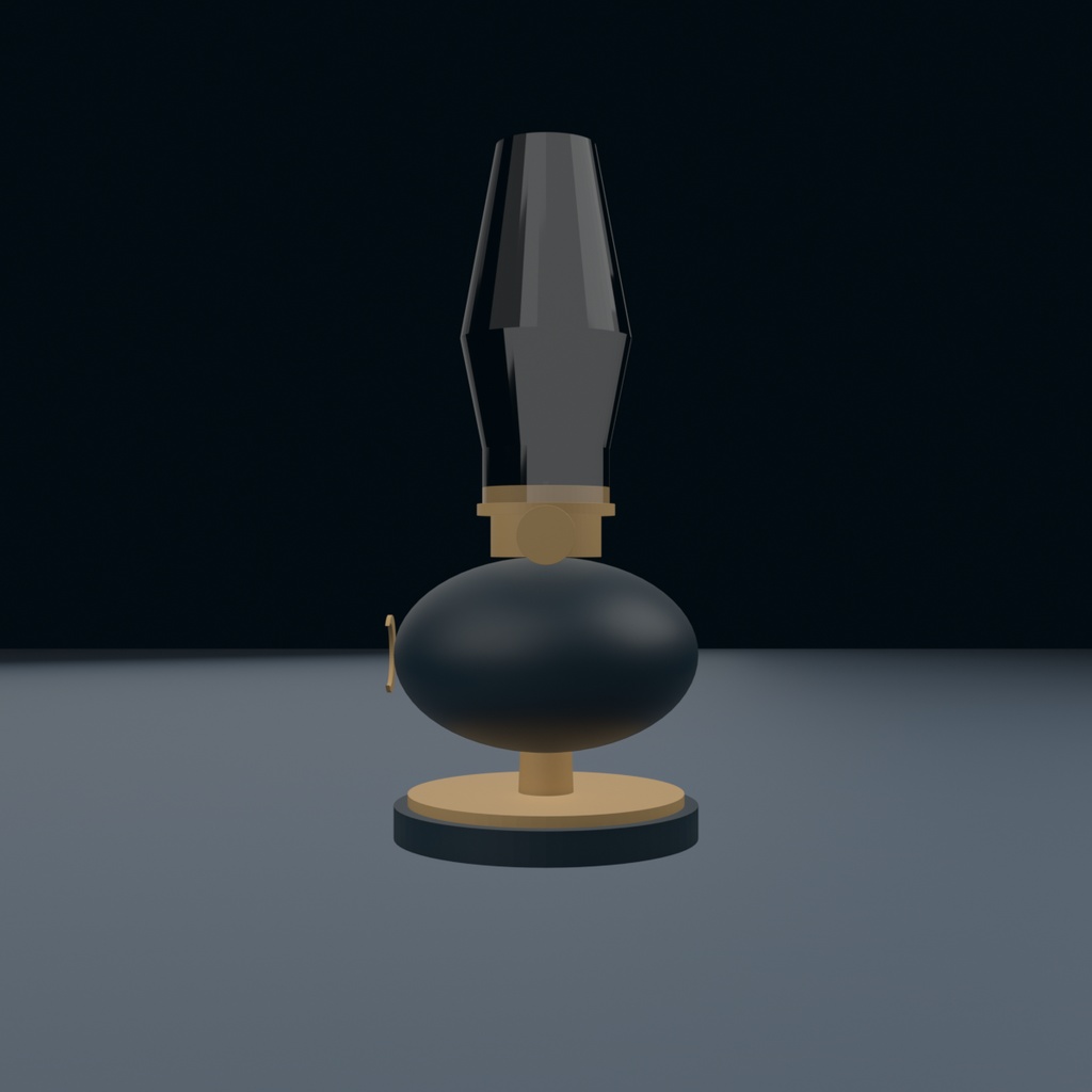 月のオイルランプ|卓上のアンティーク風ランプ 3Dモデル・3色|FBX / GLB / Blender|VRChat ワールド向け