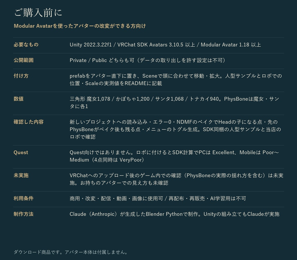 季節の帽子セット|魔女の帽子・かぼちゃ帽子・サンタ帽・トナカイの角 各3色|全アバター対応 Modular Avatar VRChat ハロウィン クリスマス