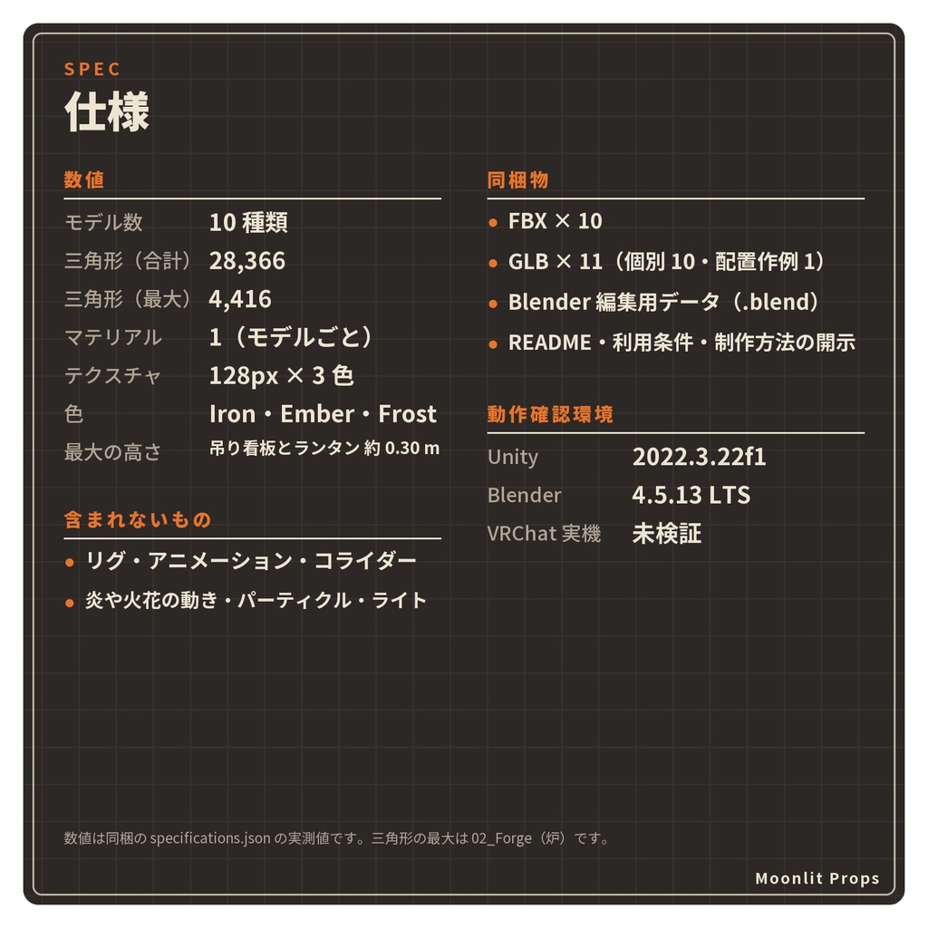 鍛冶屋の工房の小物セット|金床・炉・ふいご・焼き入れ桶 3Dモデル10種・3色|VRChat ワールド向け ファンタジー
