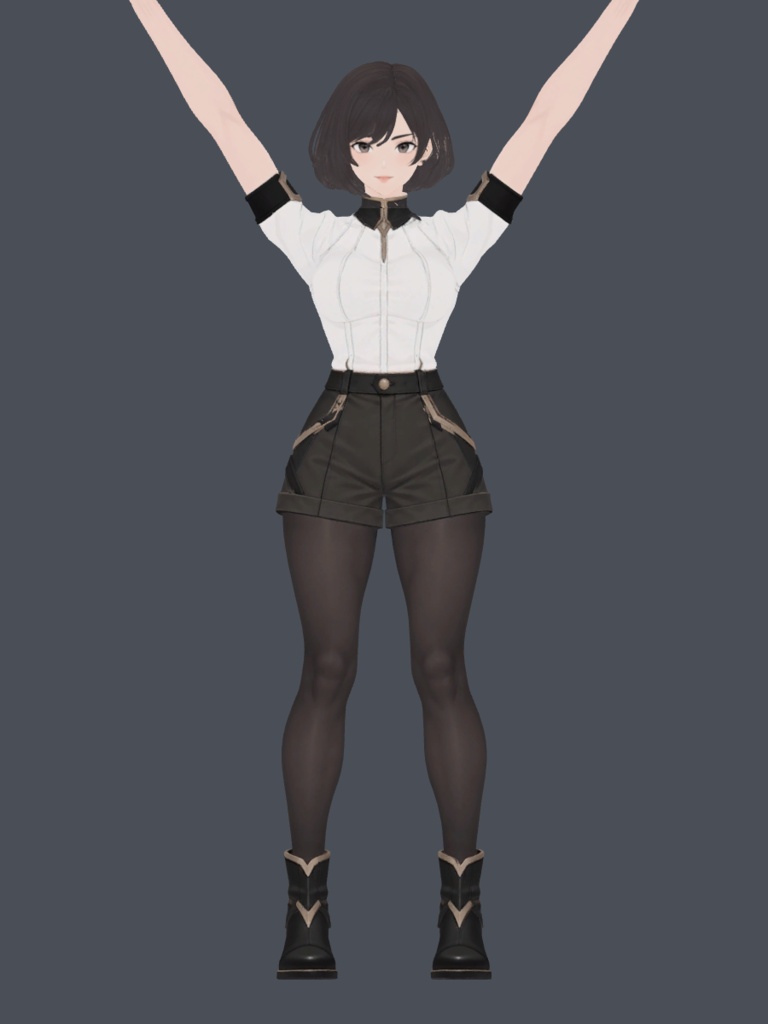 Aria Vale|黒髪ボブのオリジナル3Dアバター|VRChat PC向け・口パク/表情対応