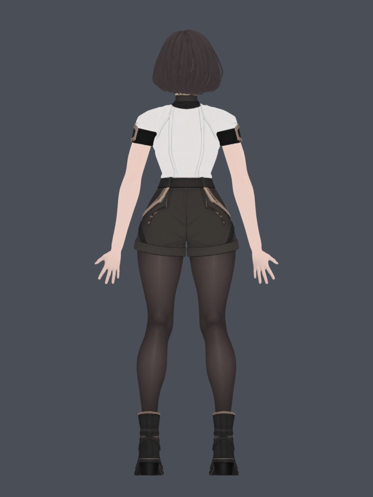Aria Vale|黒髪ボブのオリジナル3Dアバター|VRChat PC向け・口パク/表情対応