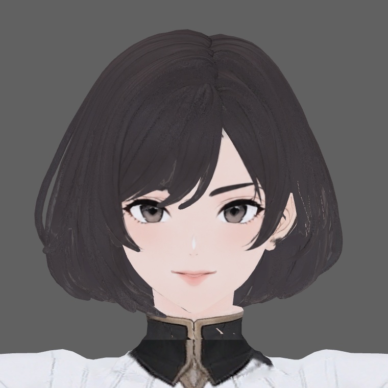 Aria Vale|黒髪ボブのオリジナル3Dアバター|VRChat PC向け・口パク/表情対応