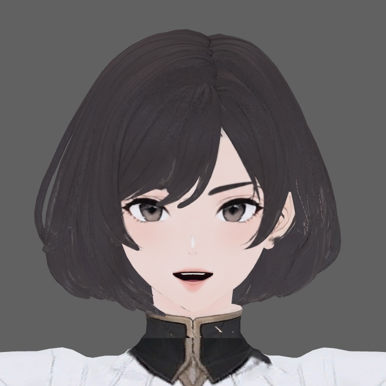 Aria Vale|黒髪ボブのオリジナル3Dアバター|VRChat PC向け・口パク/表情対応
