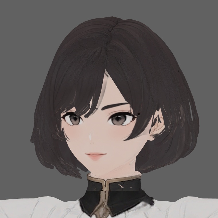 Aria Vale|黒髪ボブのオリジナル3Dアバター|VRChat PC向け・口パク/表情対応