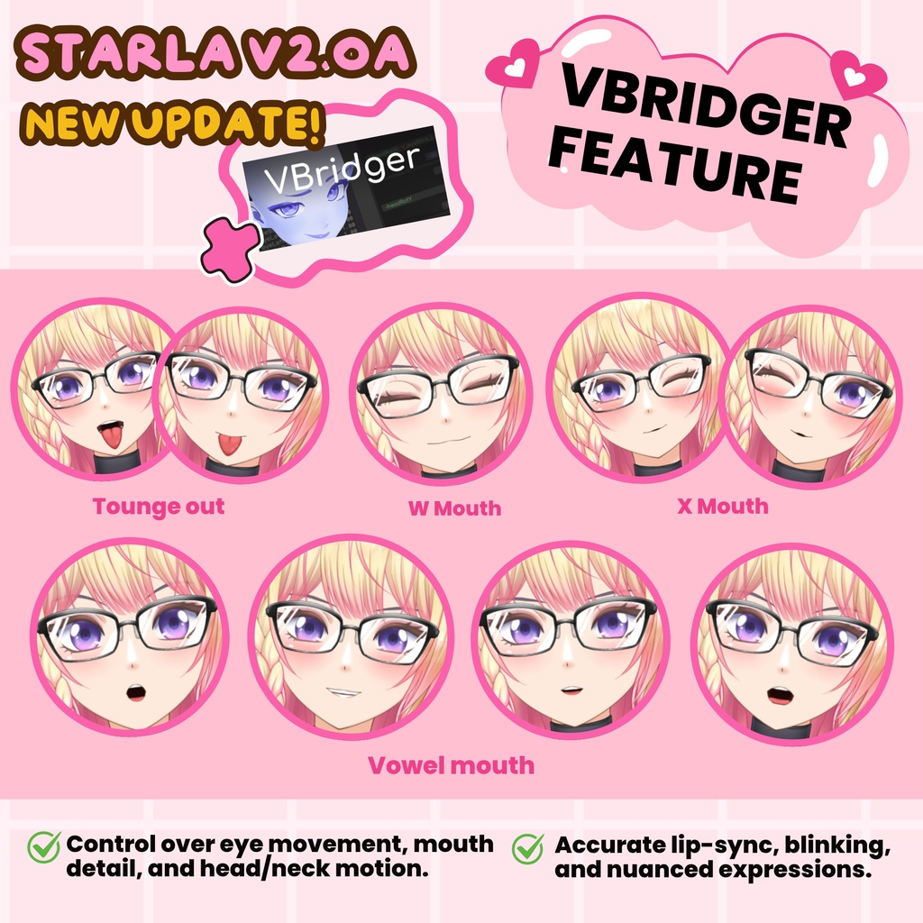 Customizable Live2D Rigged Vtuber Model Starla, Full Body Rigging, vBridger Ready, Vtuber Anime