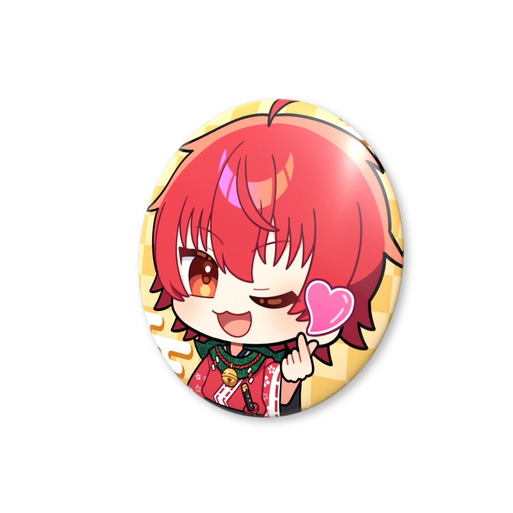 指ハート缶バッジ