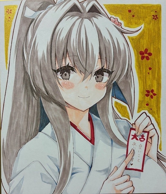 巫女大和中色紙