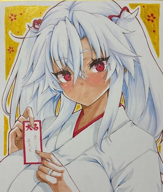 巫女武蔵中色紙