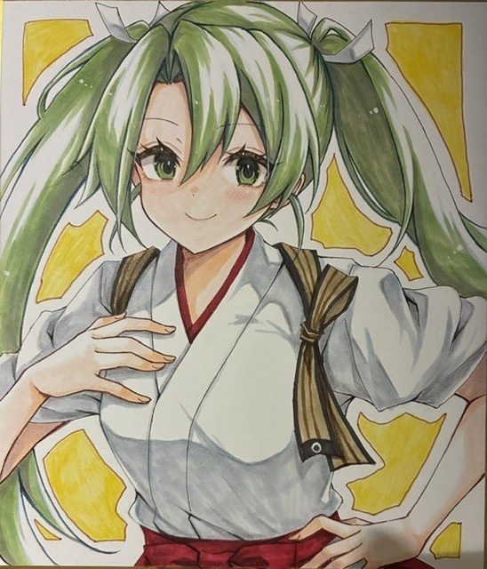 中色紙　瑞鶴
