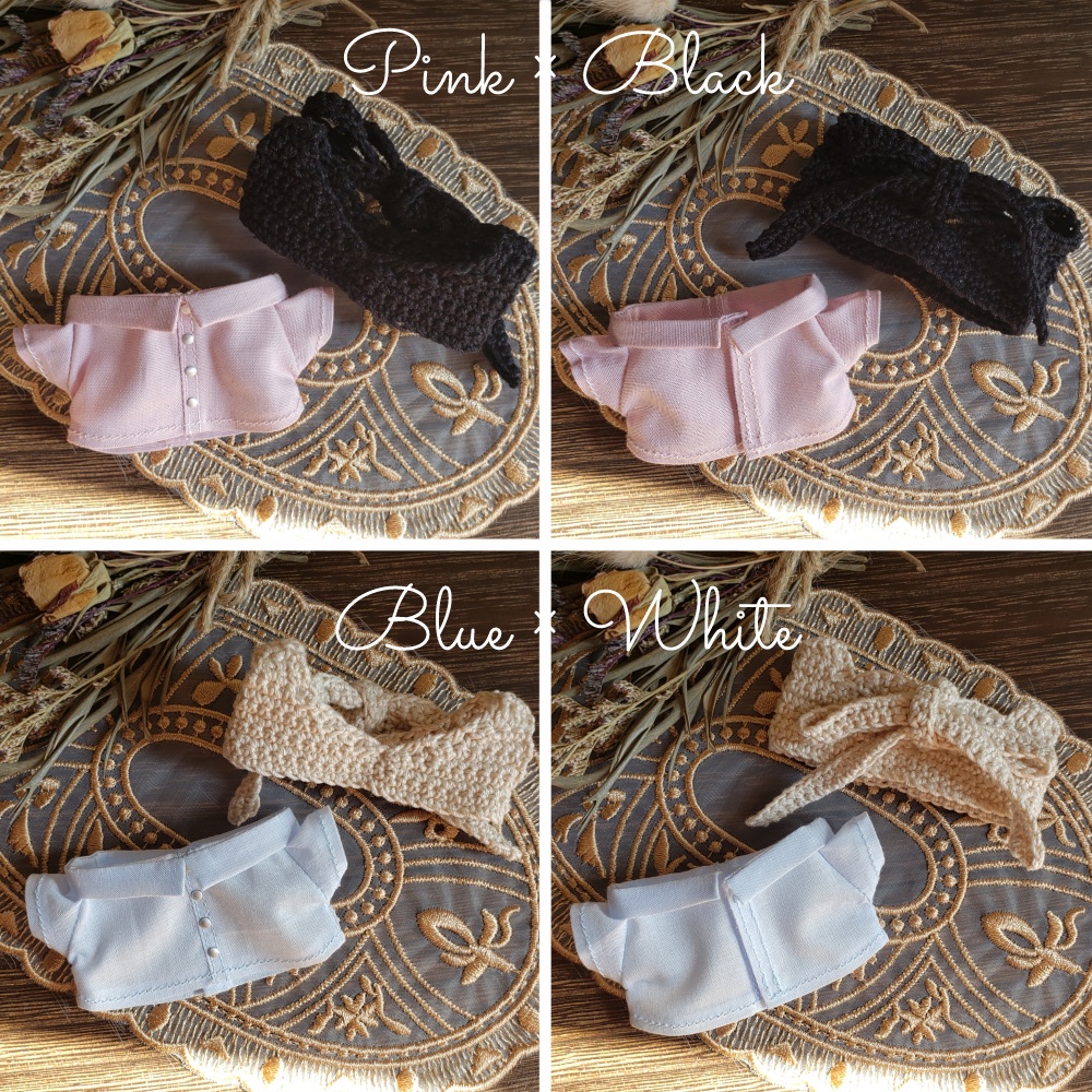 バックリボンのニットベストセット