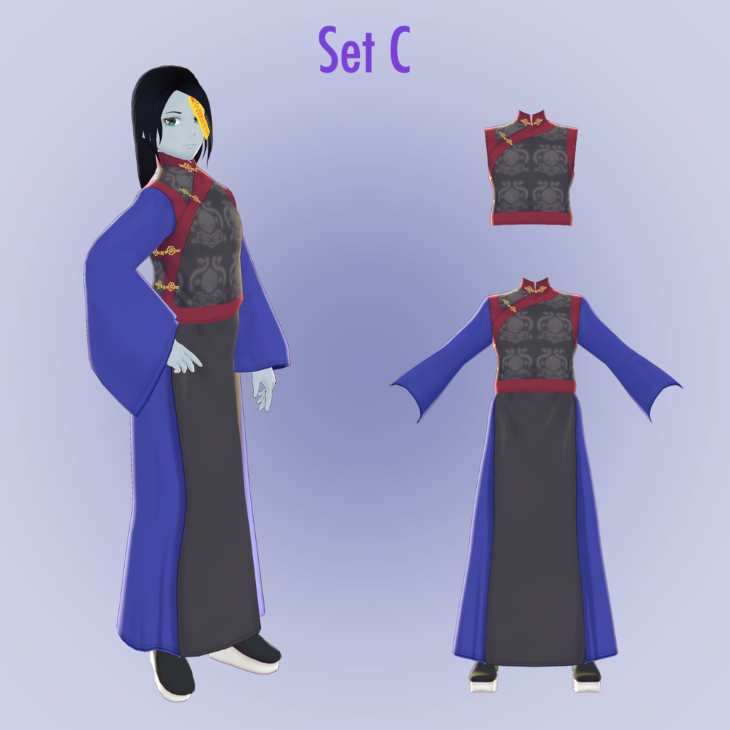 【VRoid用】チャイナ服・キョンシー衣装 Jiangshi Costume (VKet5 CurioCity)