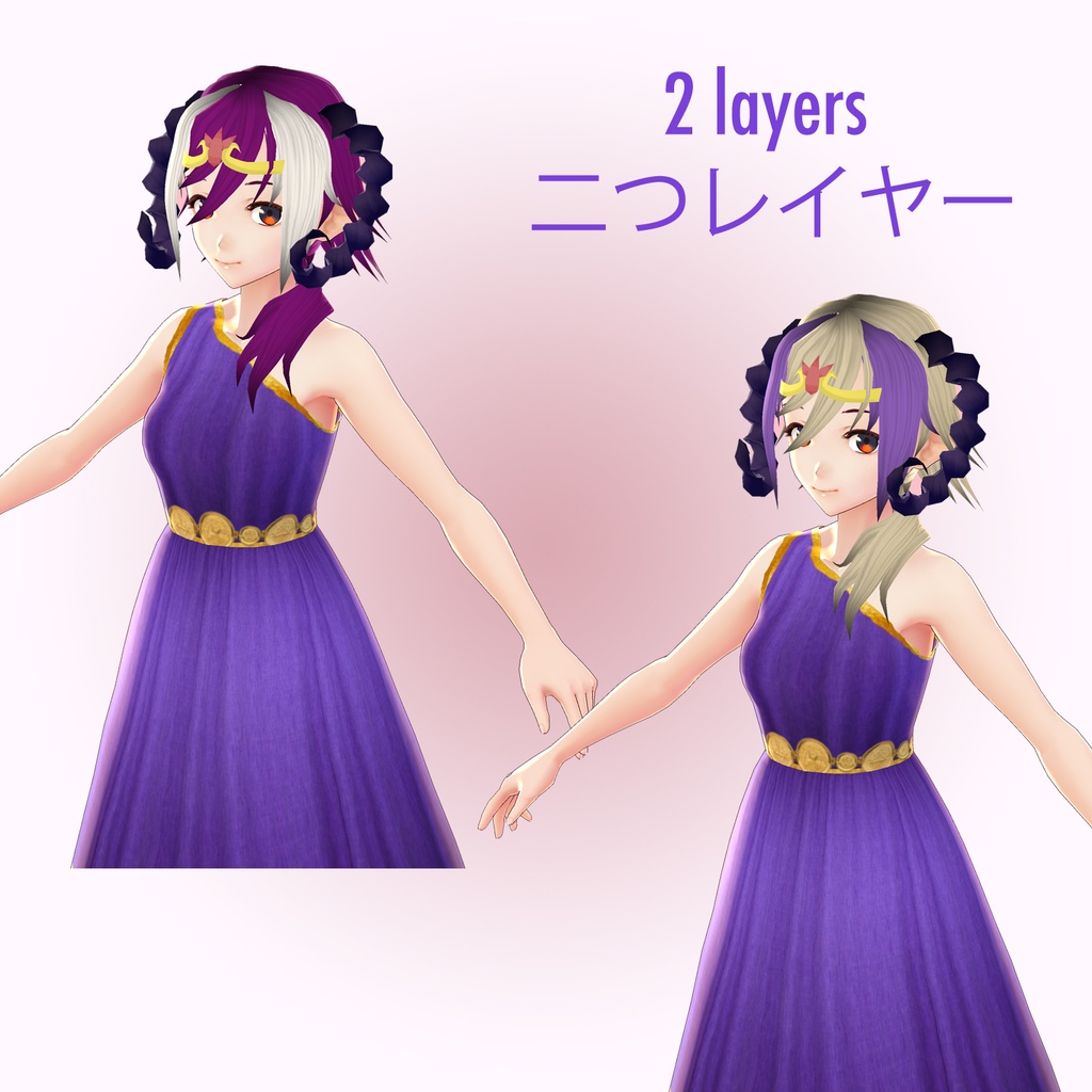 【VRoid β用 Halloween】鬼・竜ヘアプリセット Demon / Dragon Anime Girl Hair Preset