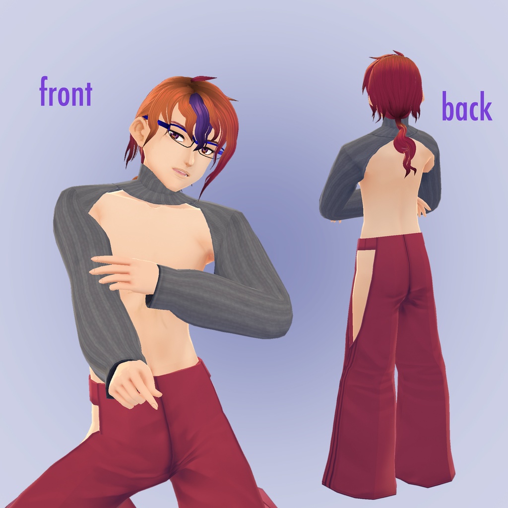 【無料 | Free】VRoid β用 Zara Cropped Turtleneck Himbo Sweater クロップトップ