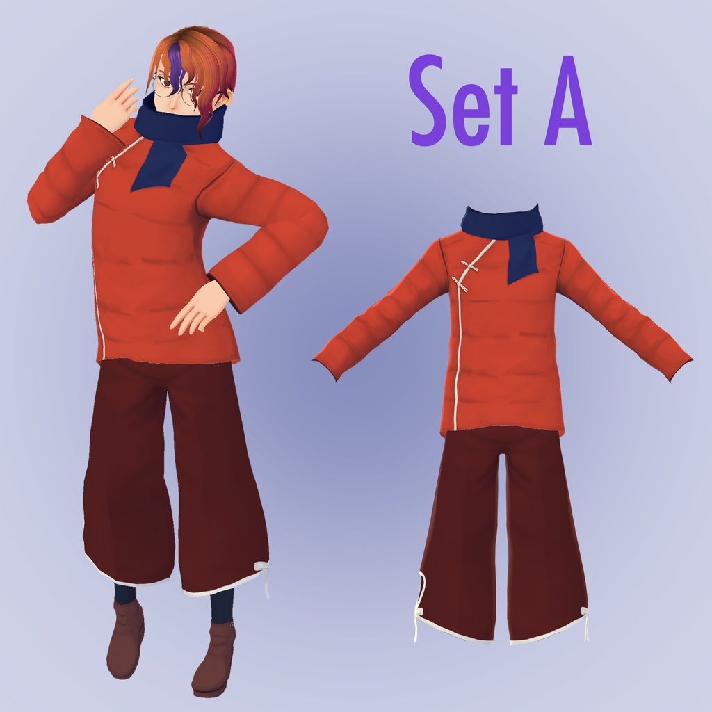 【VRoid用】男性向け冬コーデ中華風 2020 Fall/Winter no°3