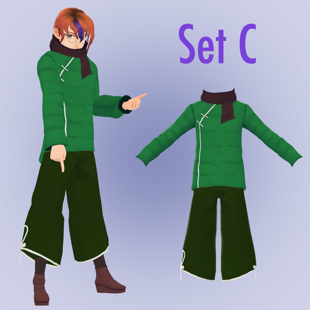 【VRoid用】男性向け冬コーデ中華風 2020 Fall/Winter no°3