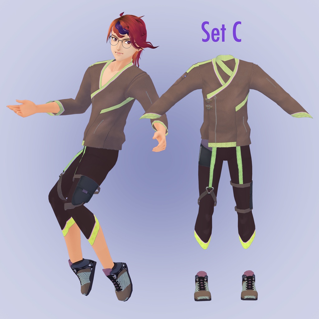 【VRoid用】サイバーパンクジャケットコーデ Cyberpunk Jacket Combo