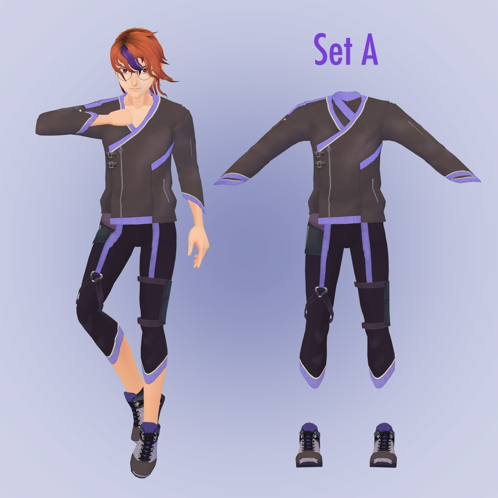 【VRoid用】サイバーパンクジャケットコーデ Cyberpunk Jacket Combo