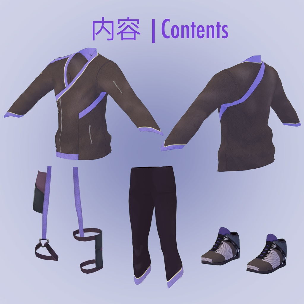 【VRoid用】サイバーパンクジャケットコーデ Cyberpunk Jacket Combo