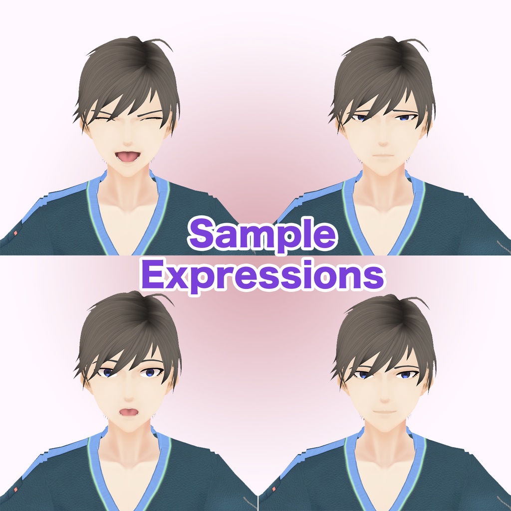 【VRoid β用】Soft Shaded Face & Hair Preset (Male) ソフト顔とヘアプリセット(男性)