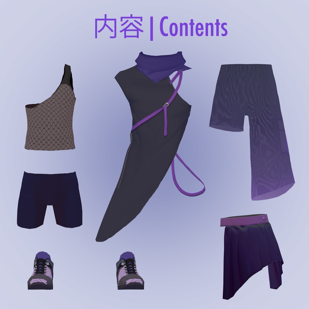 【VRoid用】サイバーパンクコーデ Cyberpunk Combo