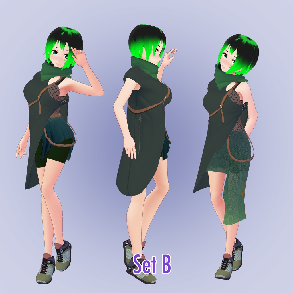 【VRoid用】サイバーパンクコーデ Cyberpunk Combo