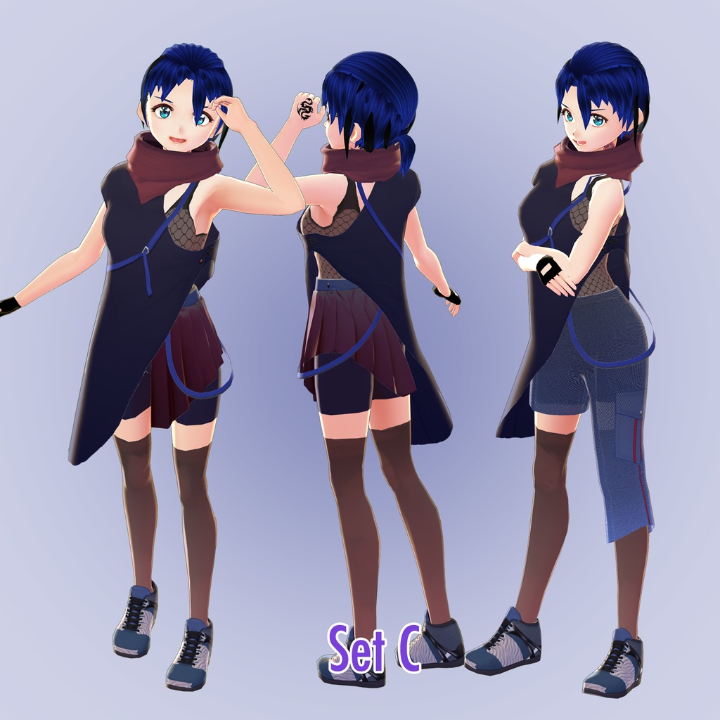 【VRoid用】サイバーパンクコーデ Cyberpunk Combo