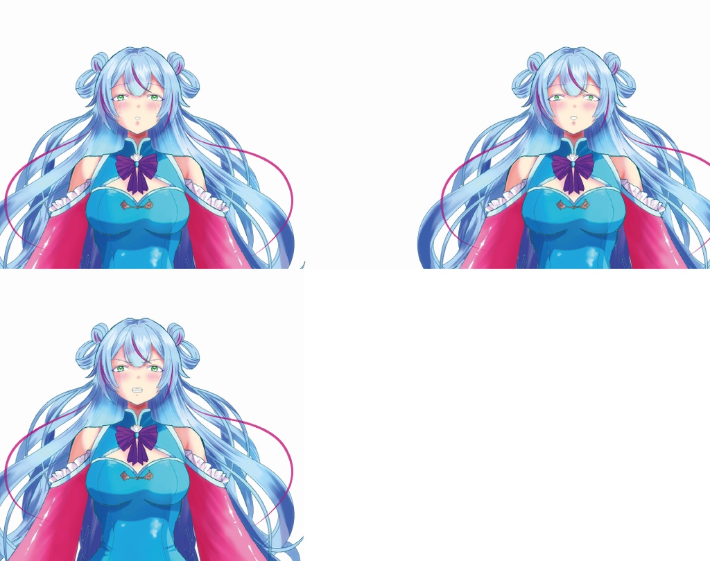 女性キャラ立ち絵 表情差分