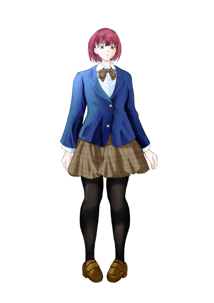 【商用利用OK】ブレザー女子高生 立ち絵素材｜表情差分6種＋PSD同梱【無料体験版有】