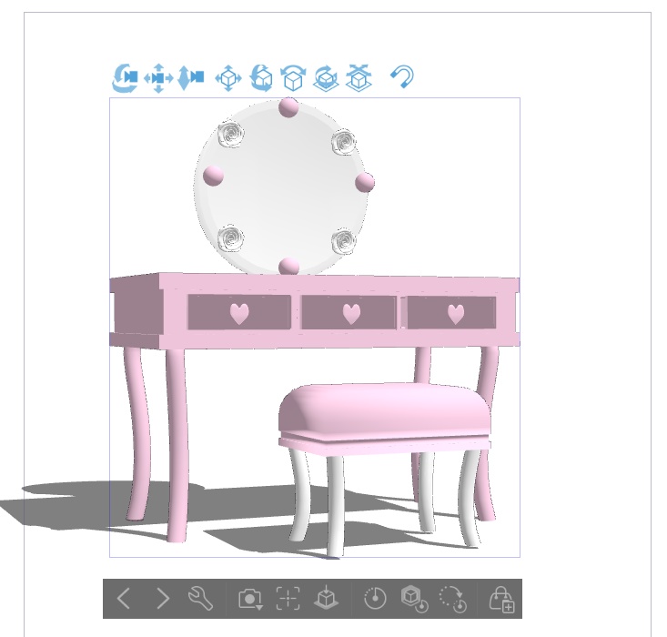 【3Dモデル/FBX】姫系鏡台|作画補助・CLIP STUDIO対応