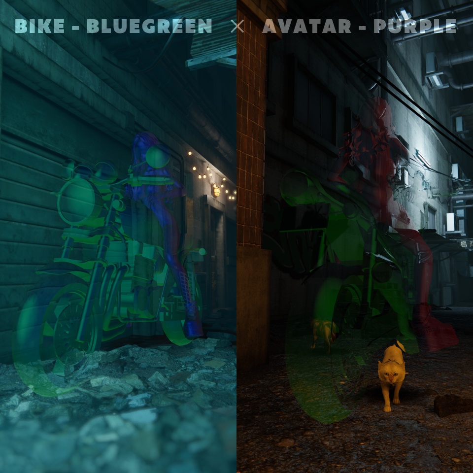 アバター透明化/光学迷彩素材〈Stealth Cloak Material〉四色+軽量版