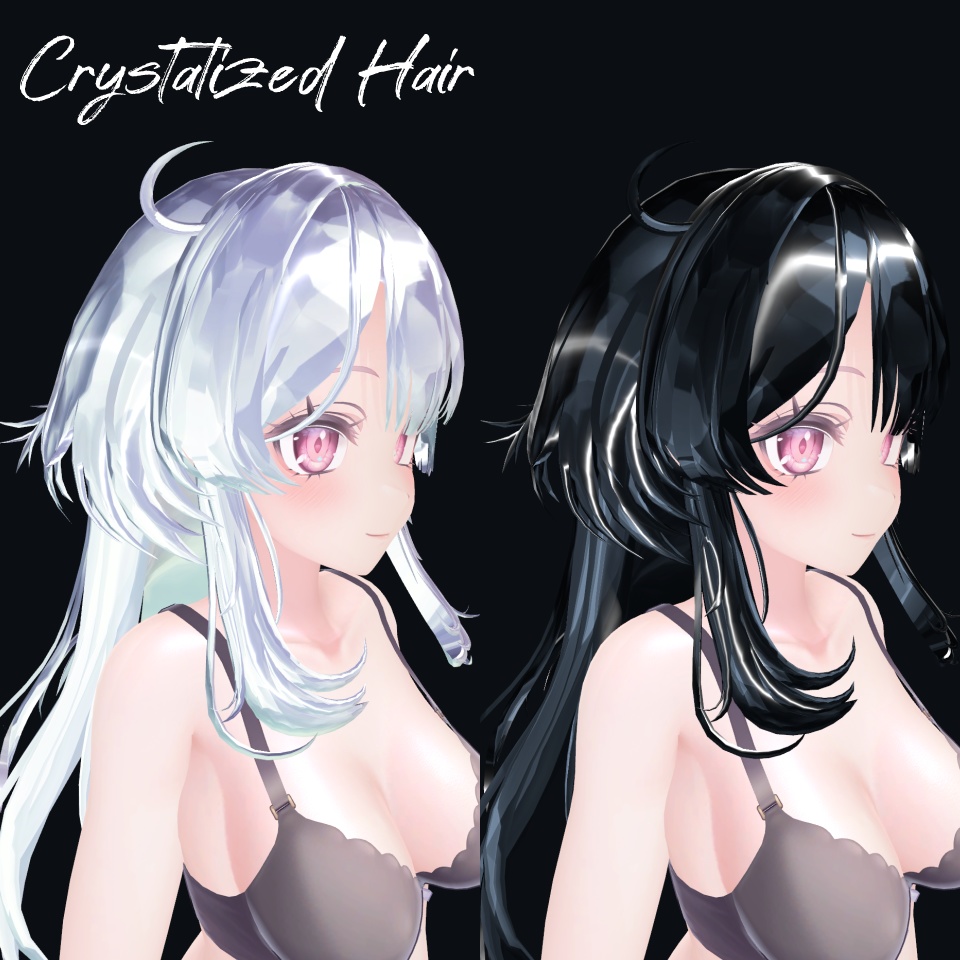汎用💎アバターの髪を宝石にする素材14種〈Crystalized_Hair〉