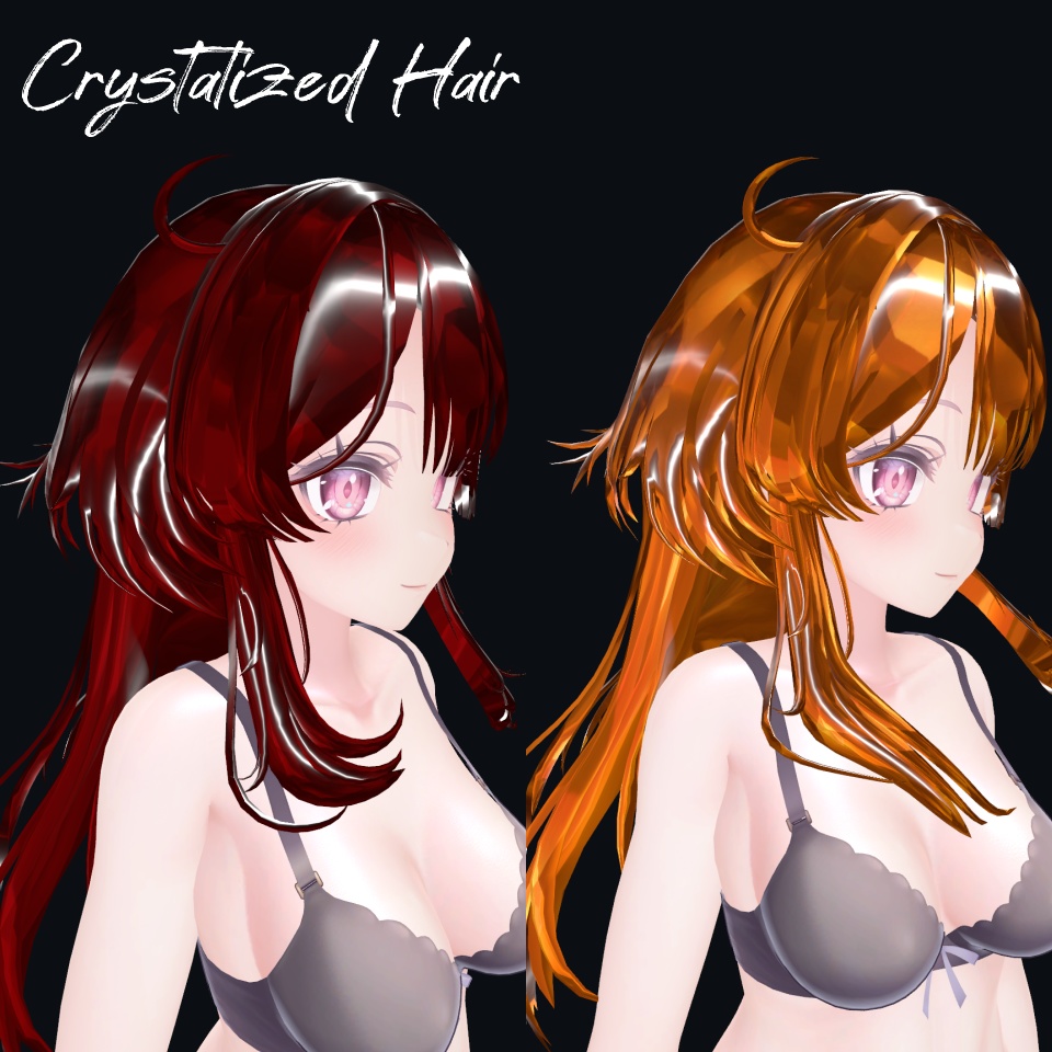 汎用💎アバターの髪を宝石にする素材14種〈Crystalized_Hair〉