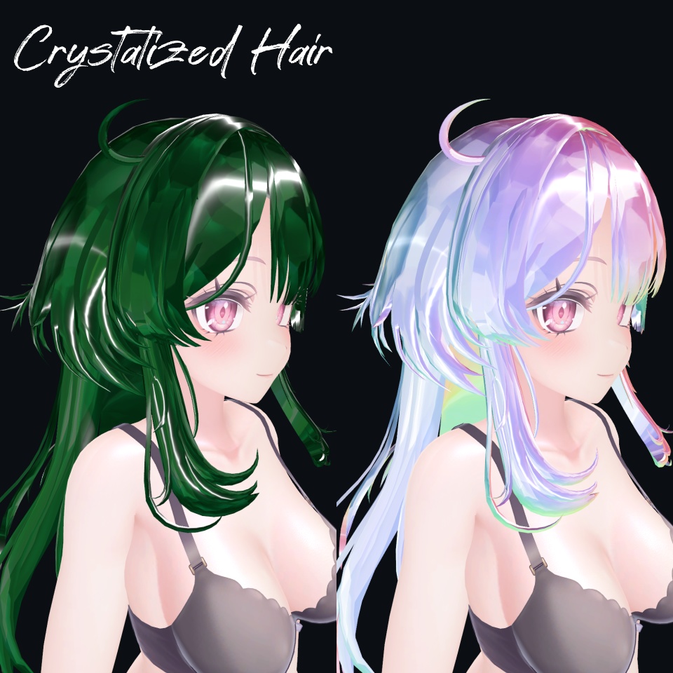 汎用💎アバターの髪を宝石にする素材14種〈Crystalized_Hair〉