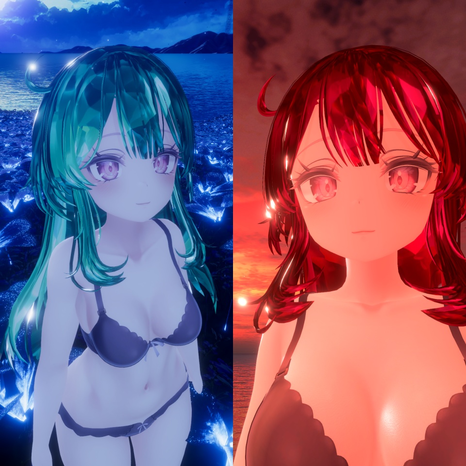 汎用💎アバターの髪を宝石にする素材14種〈Crystalized_Hair〉