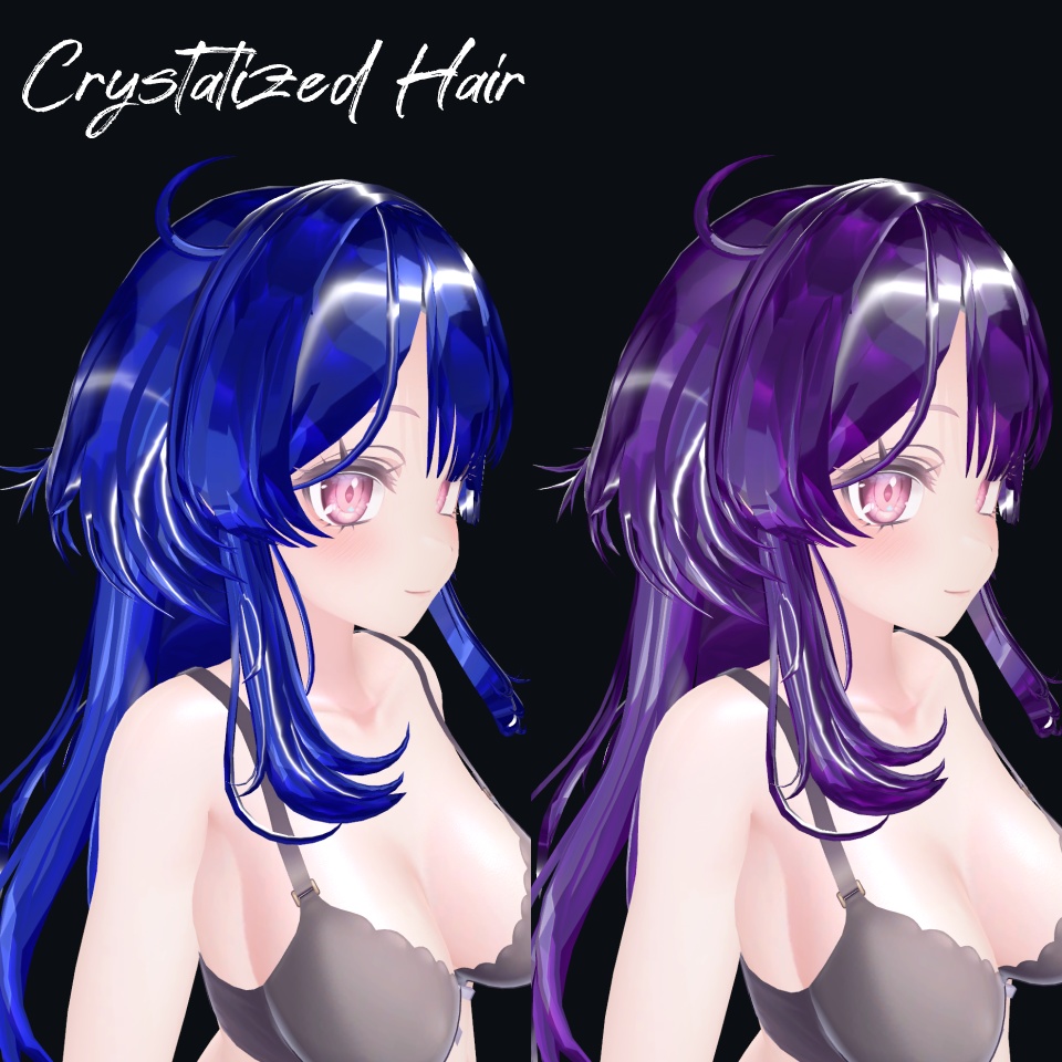 汎用💎アバターの髪を宝石にする素材14種〈Crystalized_Hair〉
