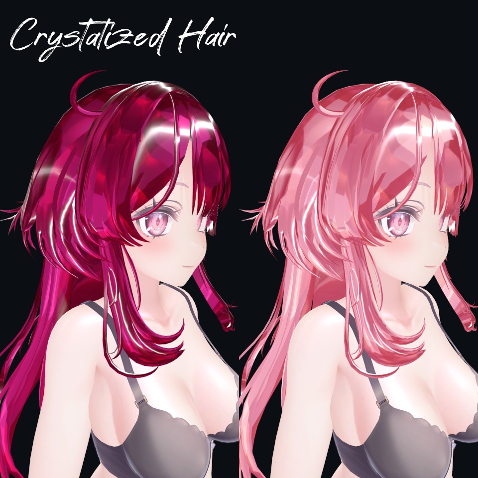 汎用💎アバターの髪を宝石にする素材14種〈Crystalized_Hair〉
