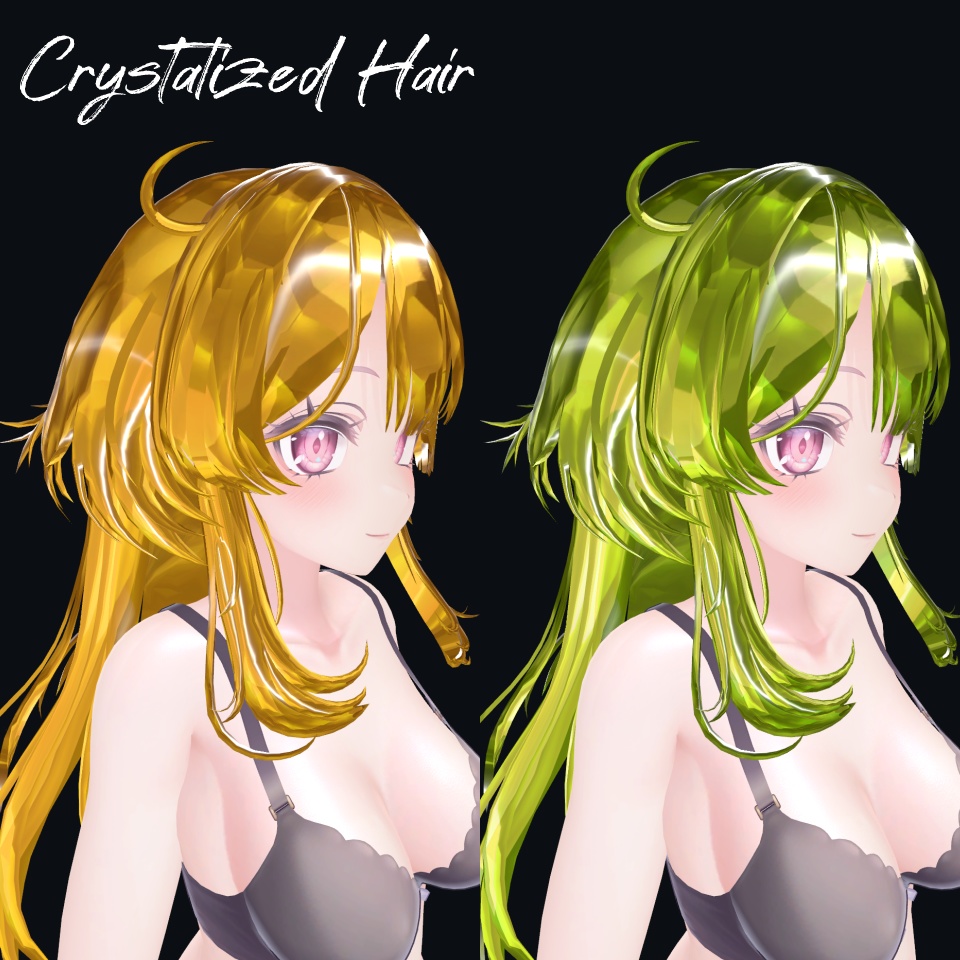 汎用💎アバターの髪を宝石にする素材14種〈Crystalized_Hair〉