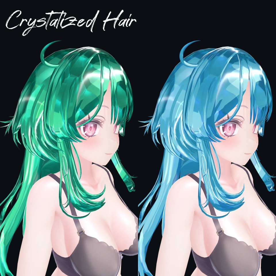 汎用💎アバターの髪を宝石にする素材14種〈Crystalized_Hair〉
