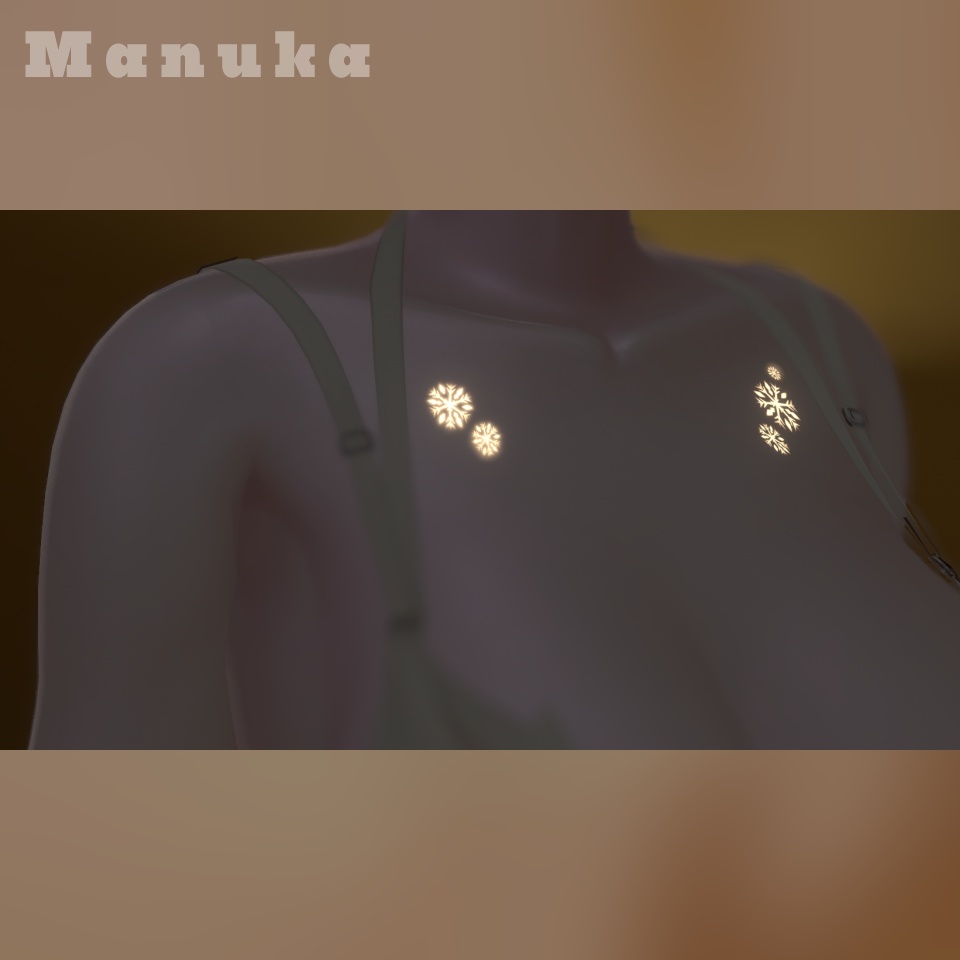 汎用・VRC想定❄光る雪のデカール(タトゥー)/Snowflake Decal